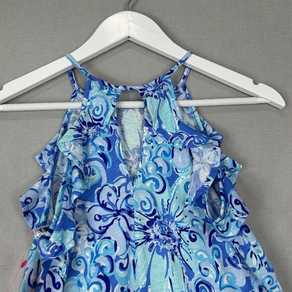 Lilly Pulitzer Womens Dress XXS Saltwater Blue Billie Suns Out Funs Out Coastal - Picture 6 of 10